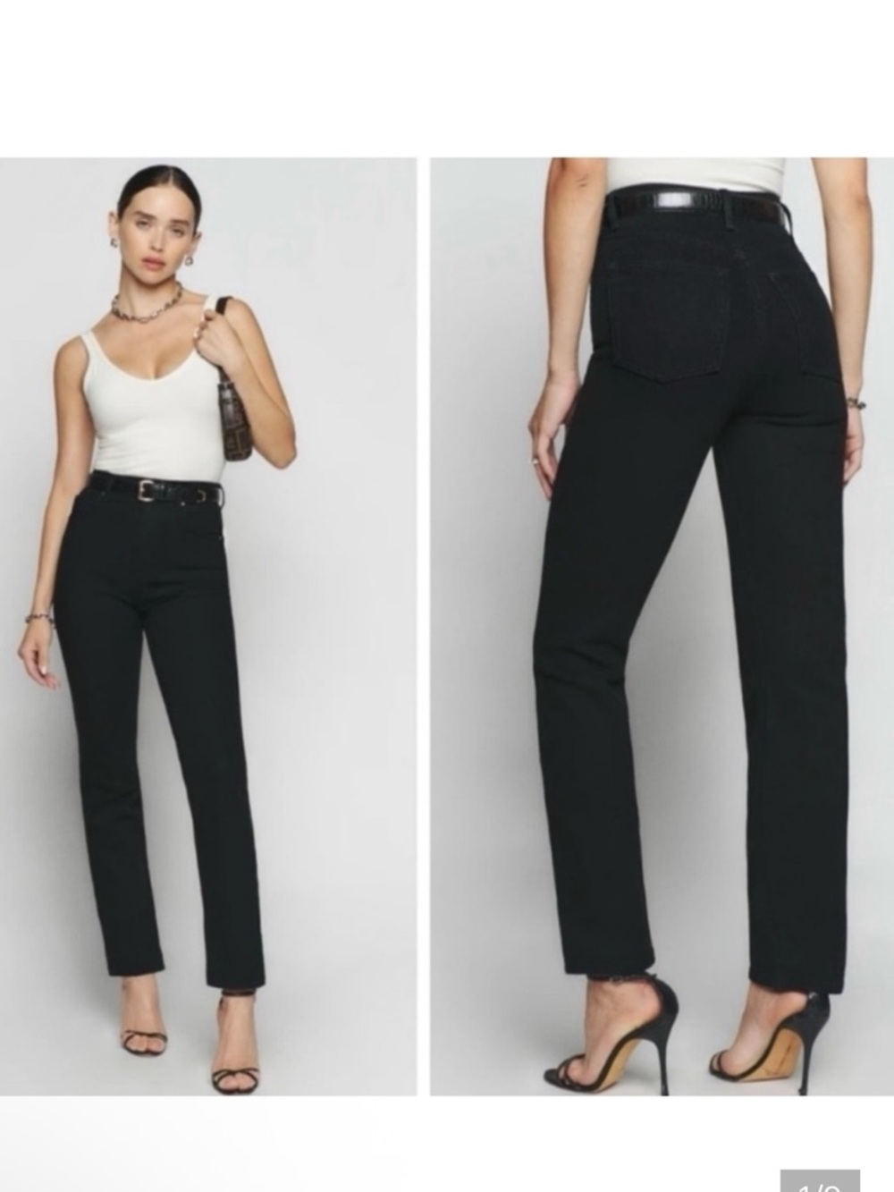 NWOT! Reformation Black Liza Ultra High-Rise Straight Leg Jeans